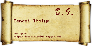 Dencsi Ibolya névjegykártya