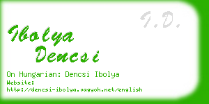 ibolya dencsi business card